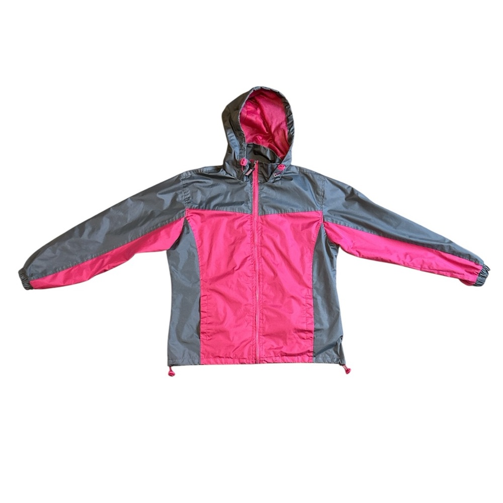 Cold Storage For Her Foul Weather Gear Pink Gray Windbreaker Jacket Hooded Med
